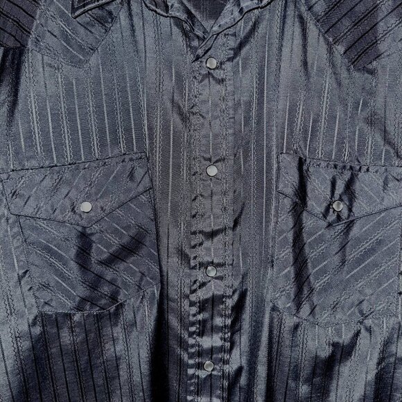 CHUTE #1 CLASSIC Charcoal Gray Pearl Snap Western Shirt - EUC-  Men's Size L/XL - Picture 3 of 6
